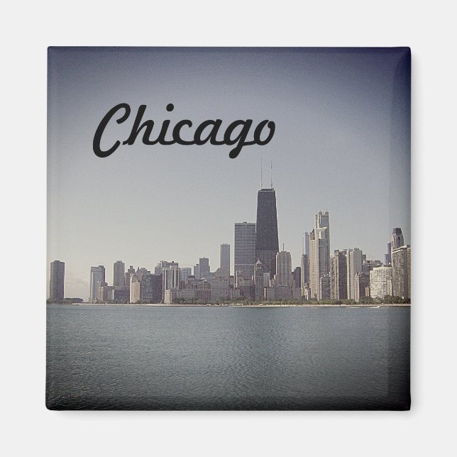 Imã A silhueta de Chicago com filtro de nevoa (Frente)