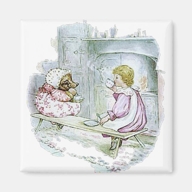 Imã A Sra. Tiggy-Winkle fez à Lucie uma xícara de chá (Frente)