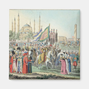 Imã A sultão turca que revê seus Janissaries (engr