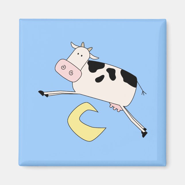 Imã A vaca salta sobre o camiseta e os presentes da lu (Frente)