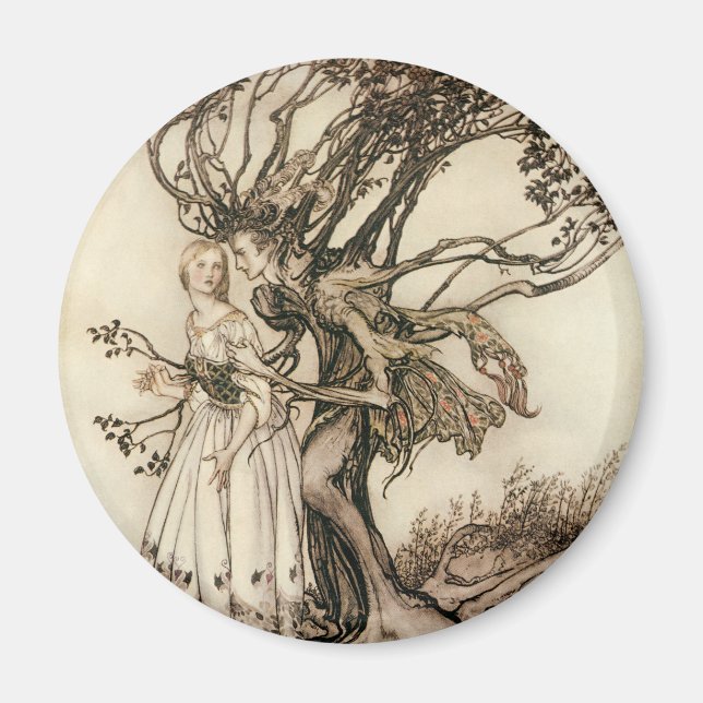 Imã A Velha Mulher no Bosque por Arthur Rackham (Frente)