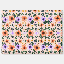 Imã A vibrant floral pattern features orange 
