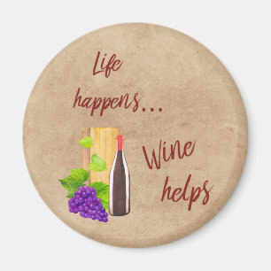 Imã A vida acontece amantes de vinho engraçados das