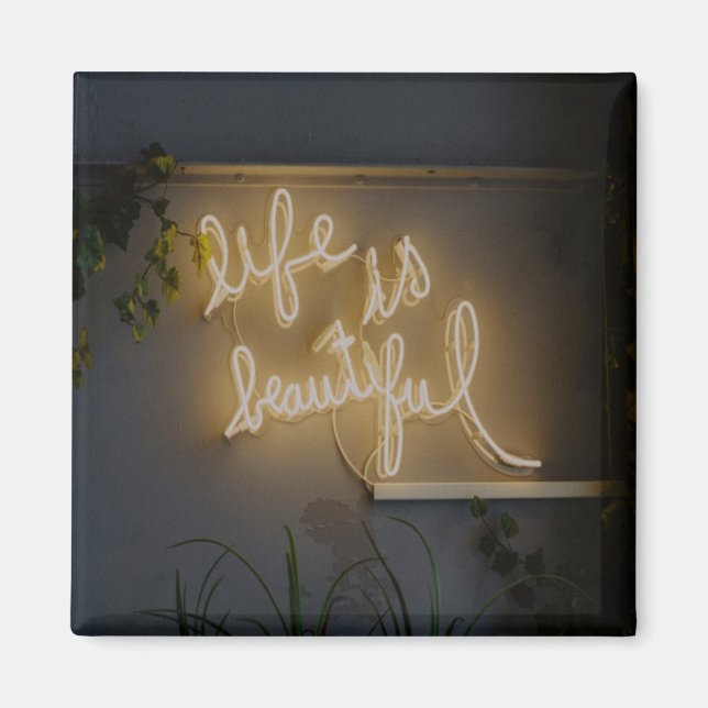 Imã A vida é bela Luzes de Neon (Frente)