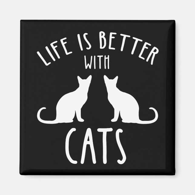 Imã A Vida É Melhor Com Gatos (Frente)