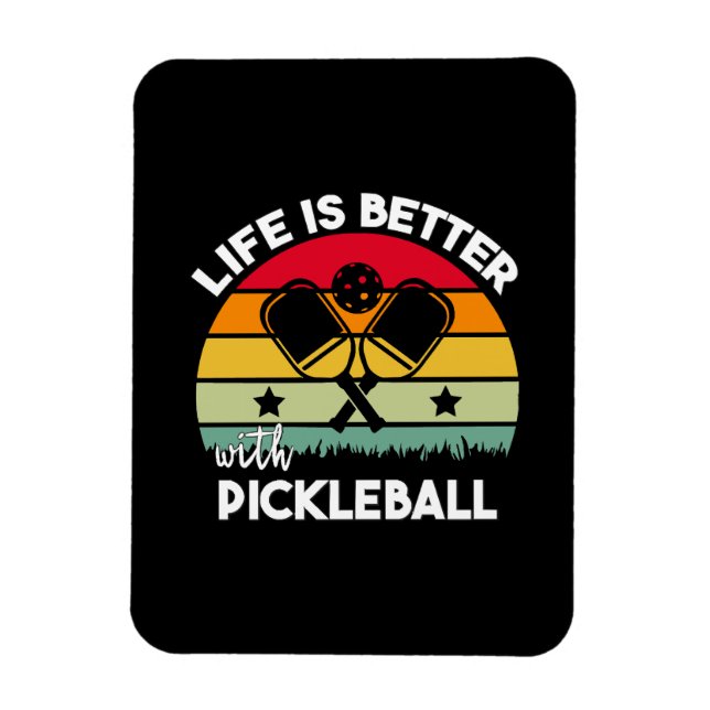 Ímã A vida é melhor com Pickleball (Vertical)