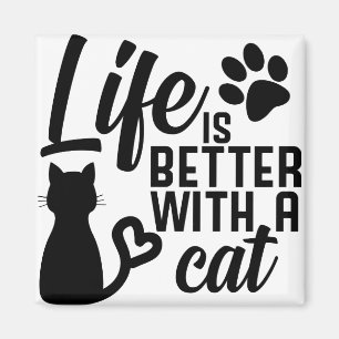 Imã A vida é melhor com um gato