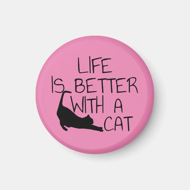 Imã A Vida É Melhor Com Um Gato (Frente)