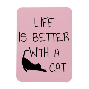 Ímã A Vida é Melhor Com Um Gato - Amantes de Gatos