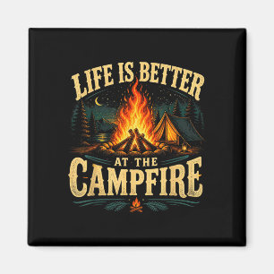 Imã A vida é melhor na fogueira de acampamento diverti