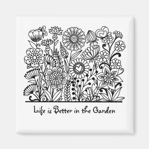 Imã A vida é melhor no Impressão do Jardim Floral