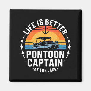 Imã A Vida É Melhor No Lago ntoon Capitão Navegando