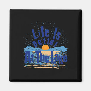 Imã A Vida É Melhor No Lago Pescaria Navegação Gif