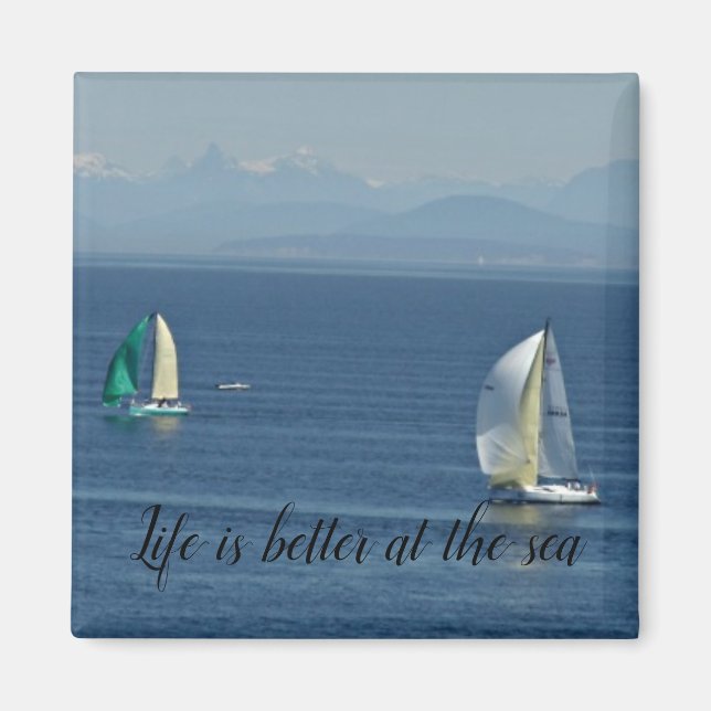 Imã "A vida é melhor no mar" (Frente)