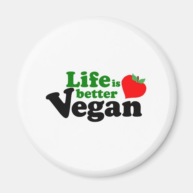 Imã A vida é melhor Vegan (Frente)