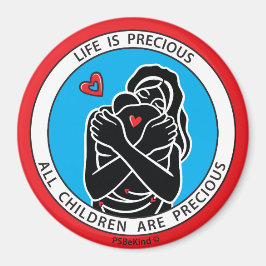 Imã A Vida É O Precioso 1 Red_3" Round Magnet