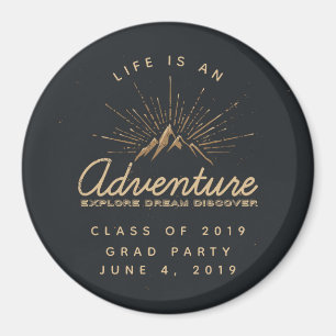 Imã A vida é uma montanha de aventura com raios solare