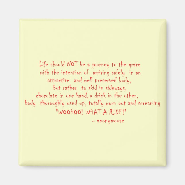 Imã A vida não deve ser uma jornada (Frente)