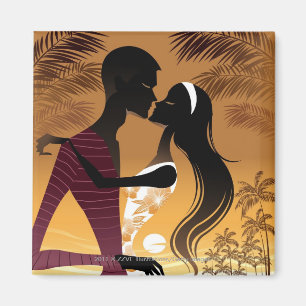 Imã A vista lateral dos jovens acopla a posição na