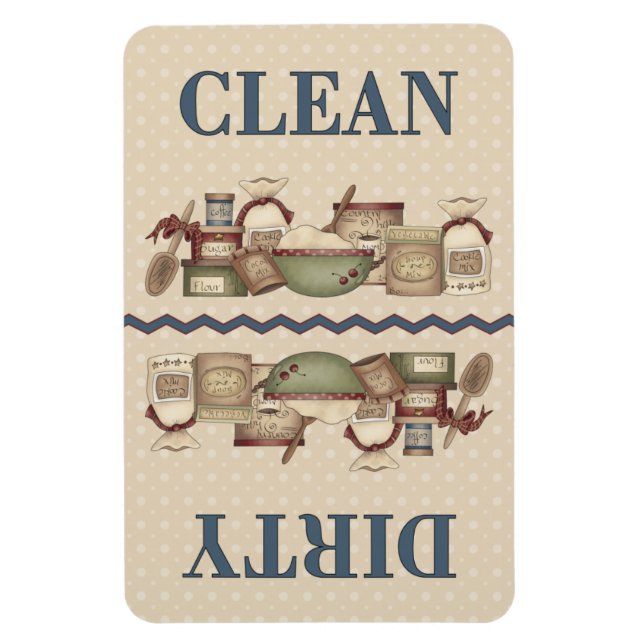 Ímã A vovó está limpa/suja 4x6. (Vertical)