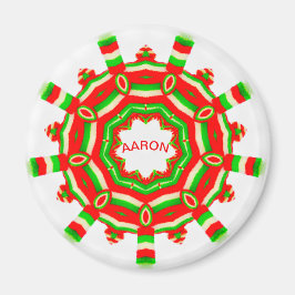 Imã AARON ~ Personalizado Roda de Natal Fractal ~