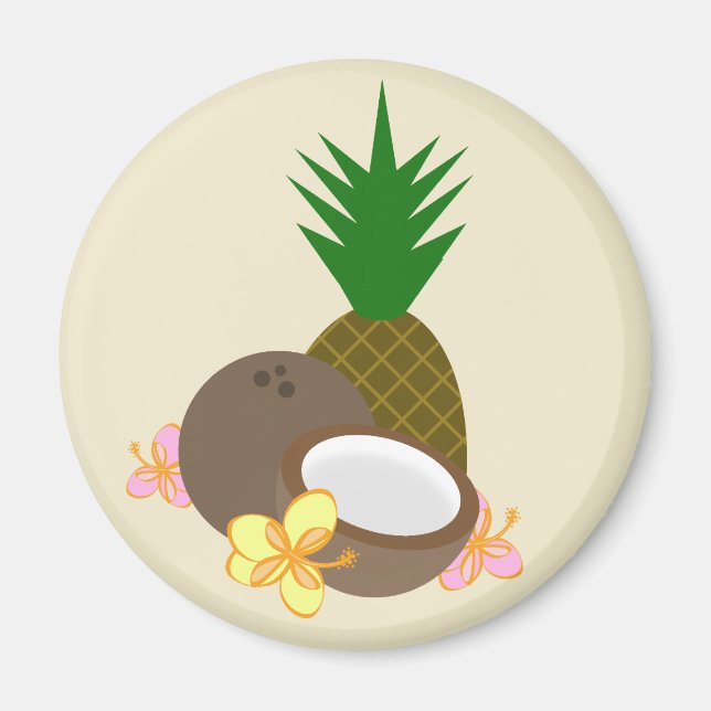 Imã Abacaxi-do-coco tropical Hibiscus (Frente)