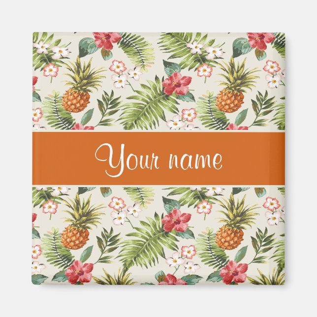 Imã Abacaxi Hibiscus e Palm Frontais (Frente)