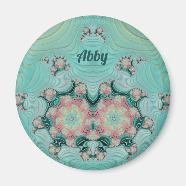 Imã ABBY ~ Pastel Pink e Green ~ Design surpreendente (Frente)