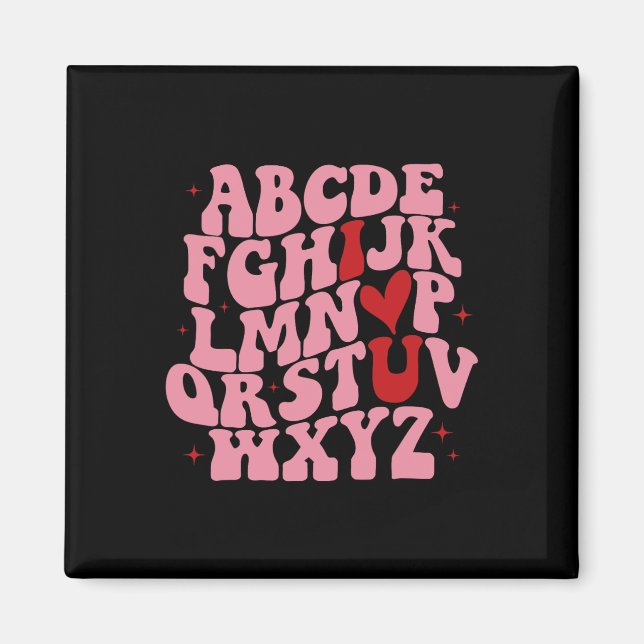 Imã Abc Alfabeto Eu Amo Você Professor De Inglês Dia D (Frente)