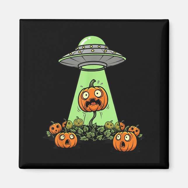 Imã Abdução De alienígenas Engraçados No Halloween Ufo (Frente)