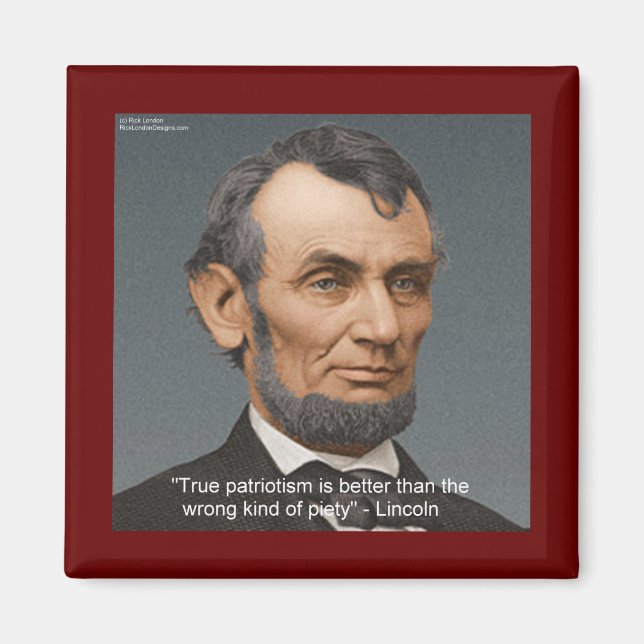 Imã Abe Lincoln & Citação Patriótica (Frente)