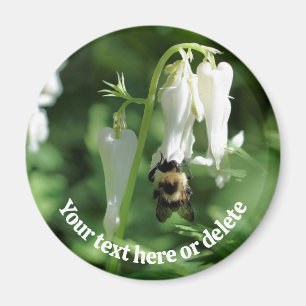 Imã Abeelha Na Flor De Columbine Branca Personalizada