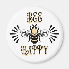 Imã Abeja Feliz | Cores Vintage Abelha Mel