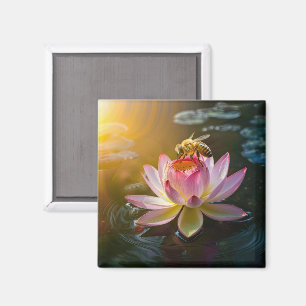 Imã Abelha na Flor de Lótus