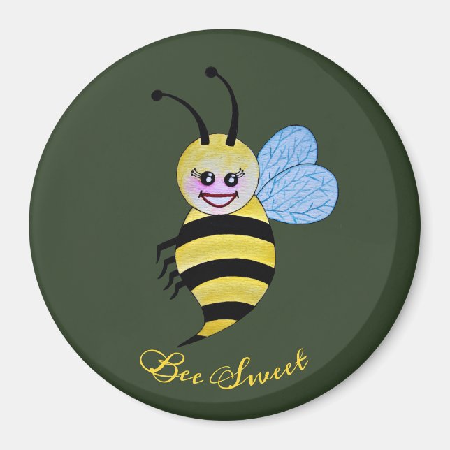 Imã Abelhas De Cana-De-Água Com Sorriso Feliz (Frente)