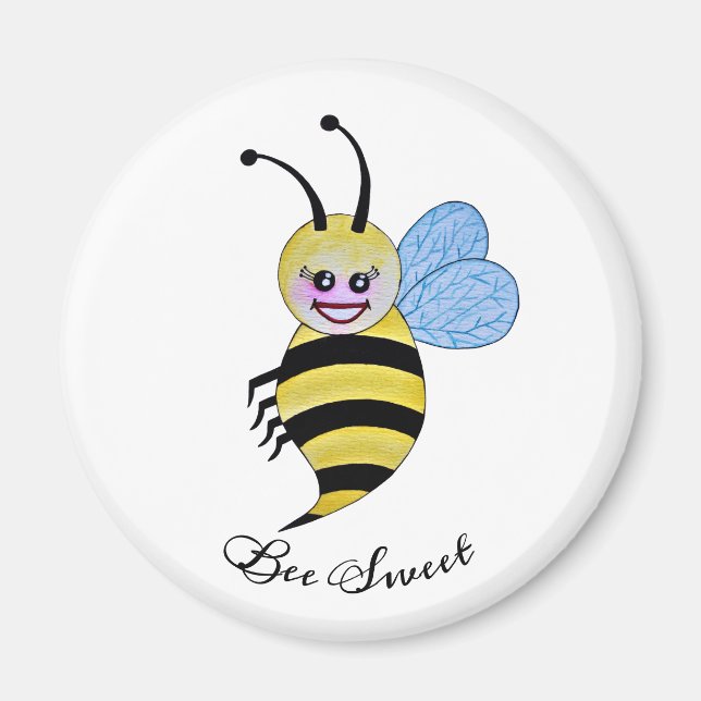 Imã Abelhas De Cana-De-Água Com Sorriso Feliz (Frente)