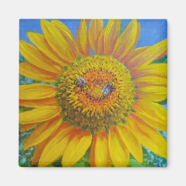 Imã Abelhas de girassol (Frente)