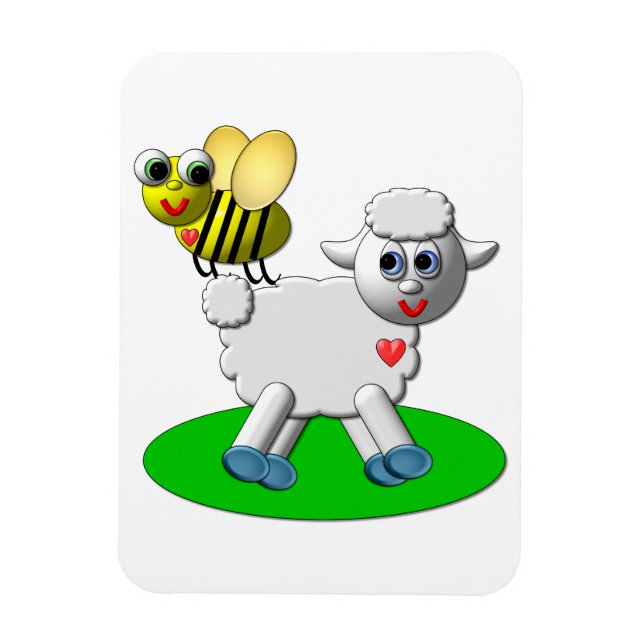 Ímã Abelhas e Lamas 3D bonitas (Vertical)
