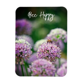 Ímã Abelhas felizes com a Motivação da Flor de Allium 