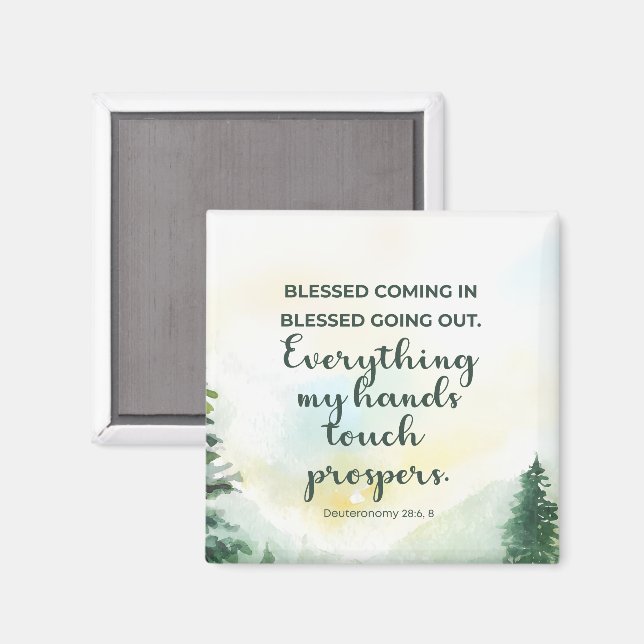 Imã Abençoado Entrando, Saindo Bíblia Verso aquarela (Front/Back)