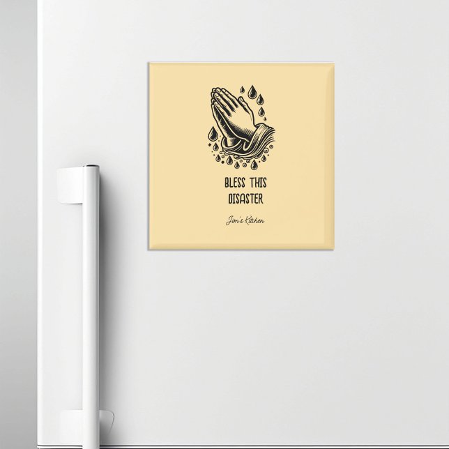 Imã Abençoe Esta Cozinha Personalizada Engraçada De De (Criador carregado)