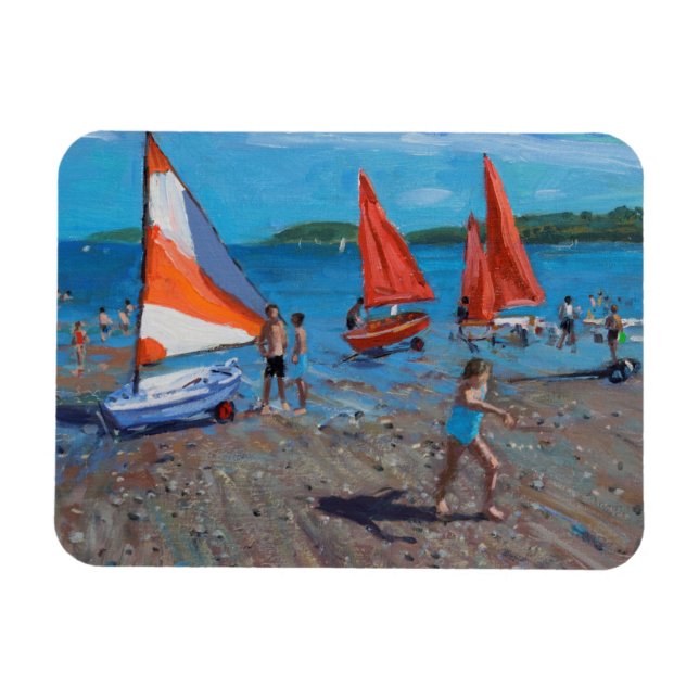 Ímã Abersoco de velas brancas e vermelhas (Horizontal)