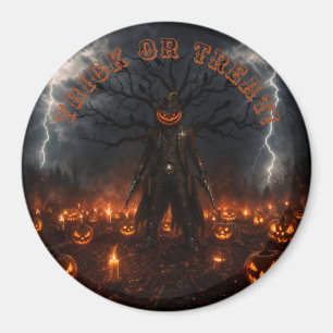Imã Abóbora Assustadora de Halloween Xerife Cowboy Rel