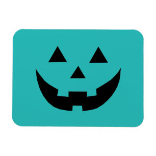 Ímã Abóbora cute azul-verde no Halloween engraçado