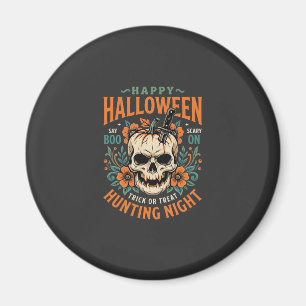 Imã Abóbora de Caveira de Halloween Caça Noturna Desig