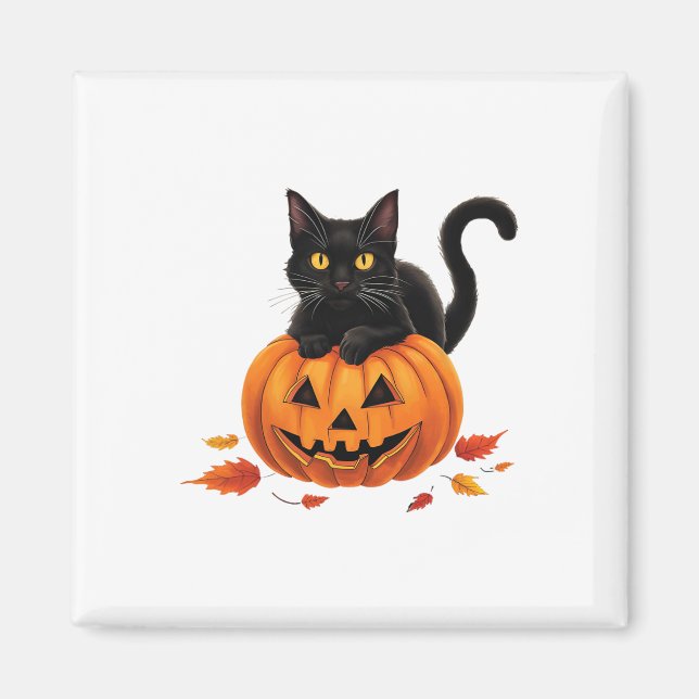 Imã Abóbora De Gato No Halloween Para Homens (Frente)