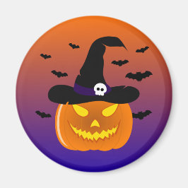 Imã Abóbora de Halloween Jack o' Lanterna Chapéu de Br
