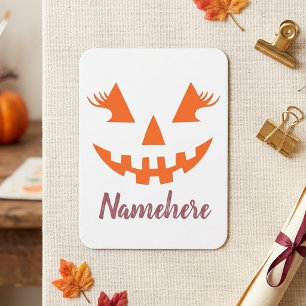 Ímã Abóbora de Halloween Personalizada Feminina Jack O
