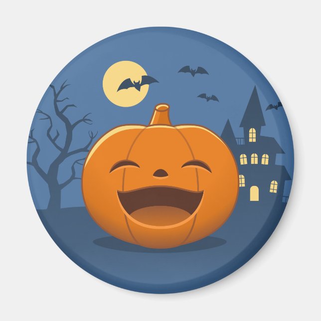 Imã Abóbora de Halloween Rindo (Frente)
