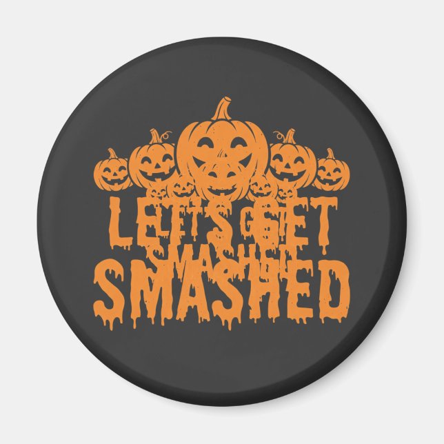 Imã Abóbora de Halloween Vamos Esmagar (Frente)